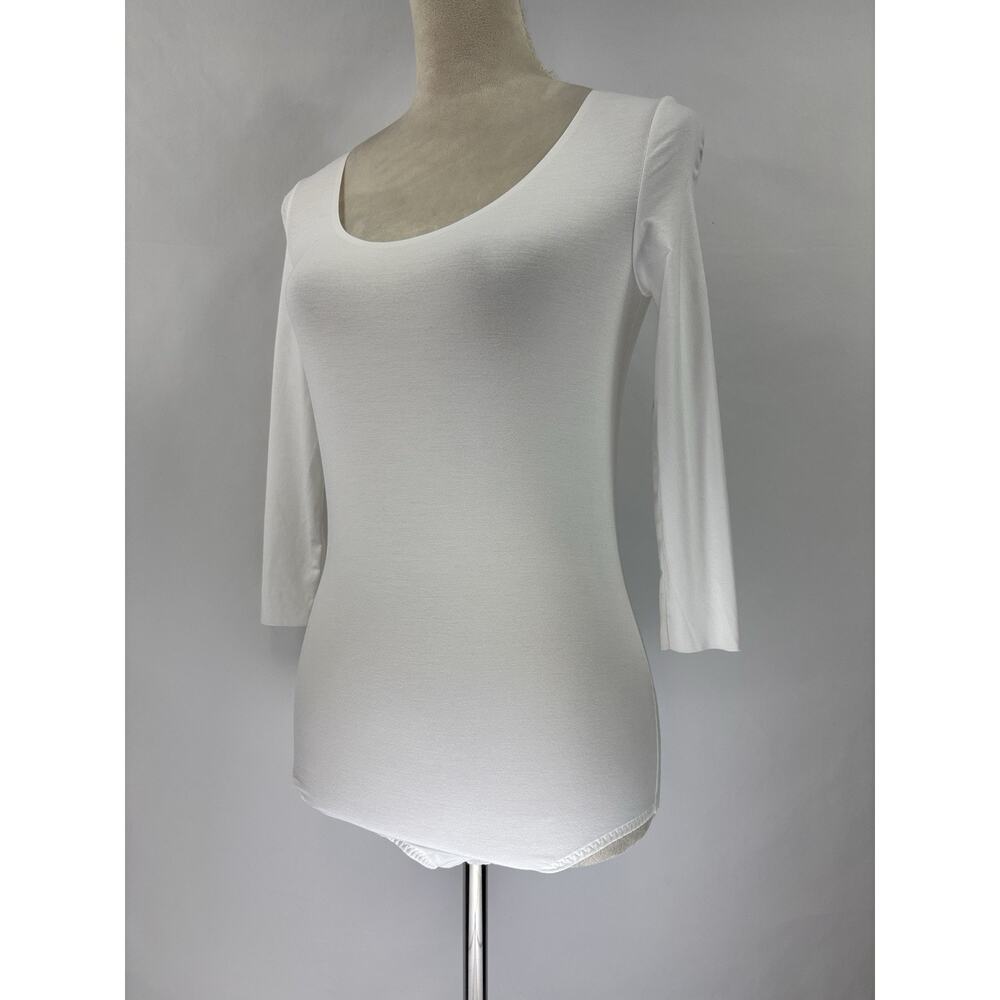 Wolford Tokio String Bodysuit White Small Scoop Neck Modal Elastane Modal - Picture 7 of 7